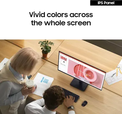 Communicates that the monitor features an IPS panel that delivers vivid, accurate colors across the entire screen, reassuring shoppers of superior visual quality for design and creative work.