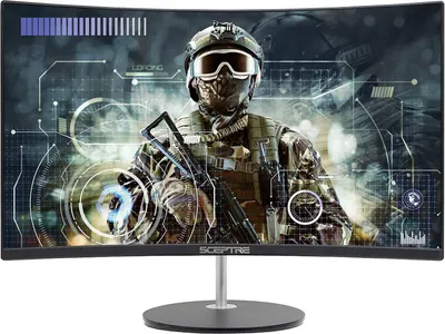 Provides a clean, distraction-free view of the curved gaming monitor to help shoppers see the product clearly and understand its physical design and screen curvature.
