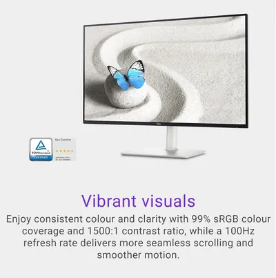 Communicates the monitor's superior display performance through specific technical metrics to reassure shoppers of vibrant, clear, and smooth visual quality. Highlights the monitor's ability to…