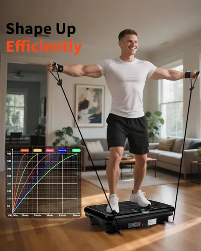 Demonstrates the product's efficiency by showing calorie burn rates across different workout types over time, reassuring shoppers that they can achieve effective workouts in less time. Communicates…