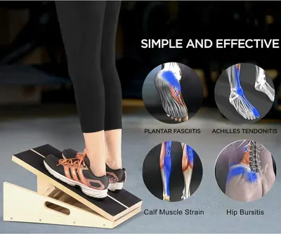 Demonstrates the product's versatility by showing it can be used to treat and relieve multiple lower body conditions and injuries, reassuring shoppers of its broad therapeutic value.