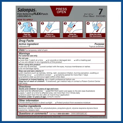 Provides step-by-step visual instructions showing customers exactly how to apply the pain relief patch correctly, ensuring proper usage and effectiveness.