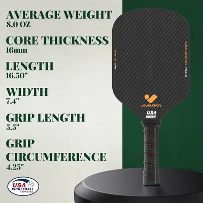 Provides detailed physical specifications of the pickleball paddle to help shoppers understand its exact dimensions and weight for informed purchasing decisions.