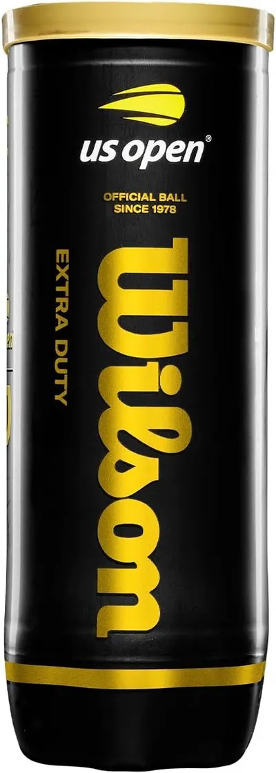 Provides a clean, catalog-style view of the Wilson US Open Extra Duty tennis ball canister to show the product packaging and branding clearly.