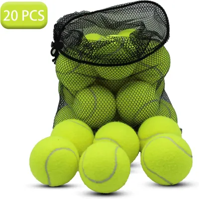 Shows the customer exactly what they receive in the package: 20 tennis balls and a convenient mesh storage bag for easy transport and organization.
