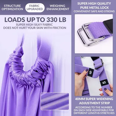 Communicates multiple key product benefits including high weight capacity, premium fabric quality, secure metal lock construction, and adjustable strap system to reassure shoppers of the product's…