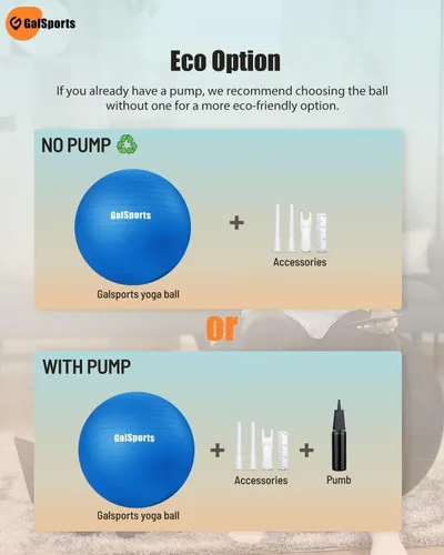 Helps shoppers choose between two product bundle options (with or without pump) while emphasizing the brand's eco-friendly recommendation to skip the pump if they already own one.
