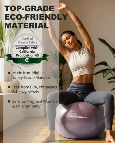 Communicates that the product is made from certified eco-friendly, non-toxic materials that are safe for all users including pregnant women and children, building trust through environmental…