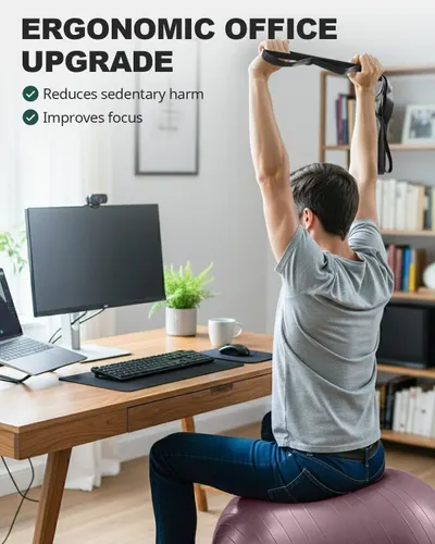 Communicates that the product enables an ergonomic office upgrade that reduces sedentary harm and improves focus, positioning it as a health-conscious solution for desk workers.