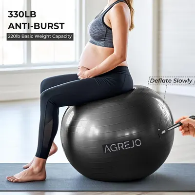 Communicates the product's high weight capacity and anti-burst safety feature to reassure shoppers that the exercise ball is durable and safe for use, even under significant weight. Highlights the…