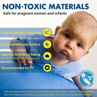Communicates multiple safety and performance benefits of the product to reassure parents and caregivers that it is safe, durable, and suitable for use around pregnant women and infants. Emphasizes…