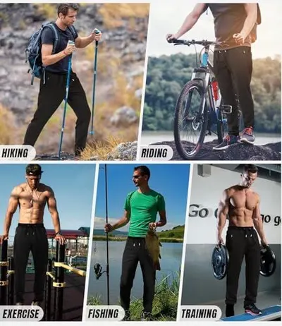 Demonstrates the versatility of the product (likely athletic pants or apparel) by showing it can be worn across five different activities and lifestyles, reassuring shoppers of its multi-purpose…