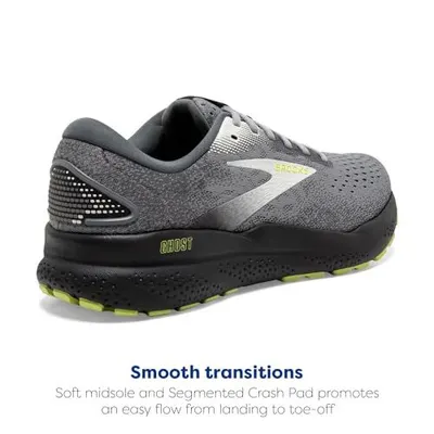 Highlights the shoe's midsole construction and Segmented Crash Pad technology to communicate smooth heel-to-toe transitions and comfortable running experience. Communicates the primary benefit of…