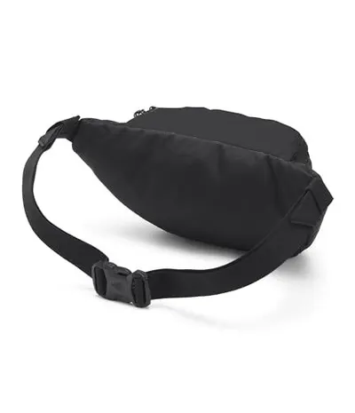 Provides a clean, catalog-style view of the black fanny pack on a white background with no text or design elements, allowing shoppers to see the product clearly.