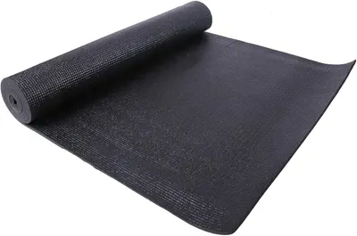 Provides a clean, catalog-style view of the yoga mat showing its texture, color, and rolled/unrolled form without distractions.