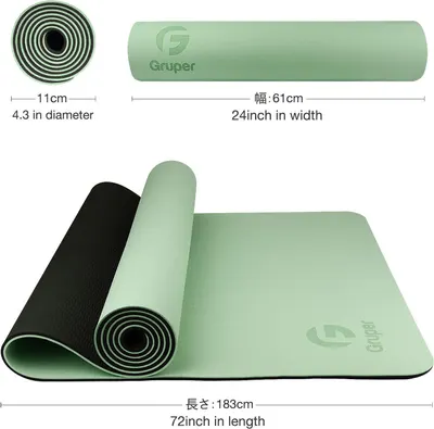 Communicates the exact physical measurements of the yoga mat (diameter, width, and length) to help shoppers understand the product's size and ensure it meets their needs.