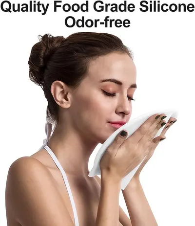 Communicates that the product is made from quality food-grade silicone material that is odor-free, reassuring shoppers about safety and comfort.