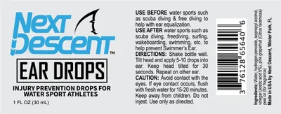 Provides clear directions on when and how to use the ear drops, including timing, dosage, and application technique to prevent swimmer's ear. Communicates the primary benefit of preventing swimmer's…