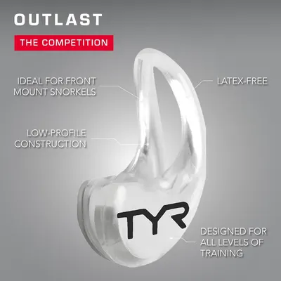 Positions the product as superior to competing snorkels by highlighting multiple advantages including durability, latex-free material, low-profile design, and versatility for front mount use.