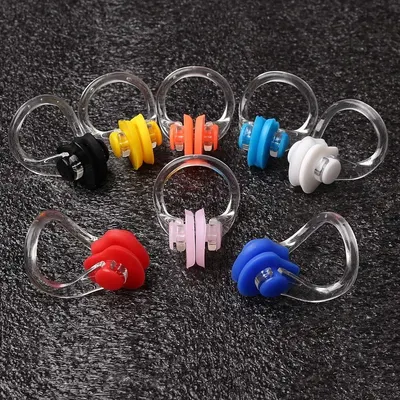 Showcases the brand's product lineup by displaying multiple color options available for the nose clip product, helping shoppers choose their preferred variant.