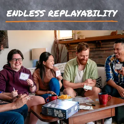 Communicates that the product (board game) offers endless replayability and fun for social gatherings, reassuring shoppers that it provides lasting entertainment value.