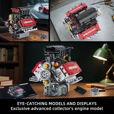 Highlights the product as an exclusive, advanced collector's engine model designed for display, emphasizing its eye-catching design and premium appeal to enthusiasts.