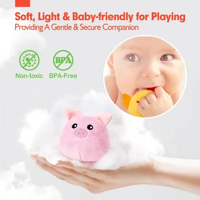 Reassures parents that the product is safe for babies by highlighting non-toxic and BPA-free certifications, emphasizing gentle and secure materials for play. Communicates the product's…