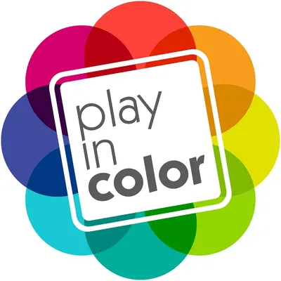 Communicates the brand identity and core message 'play in color' to establish brand recognition and emotional connection with shoppers.