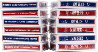 Displays the brand's product lineup showing multiple deck options available from both The United States Playing Card Company and Maverick brands, helping shoppers understand the variety of choices…