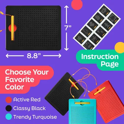 Communicates the exact physical size of the product (8.8 inches wide by 7 inches tall) to help shoppers understand how large the drawing tablet is. Showcases the brand's product lineup by displaying…