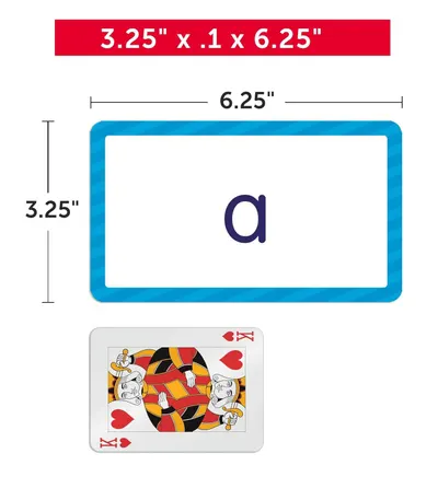 Communicates the exact physical dimensions of the product (3.25 x 0.1 x 6.25 inches) to help shoppers understand the size and portability of the item, with a playing card shown for scale reference.