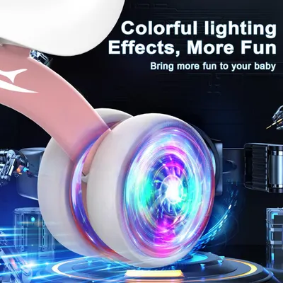Highlights the product's colorful LED lighting feature to communicate that it provides fun, engaging visual stimulation for babies.