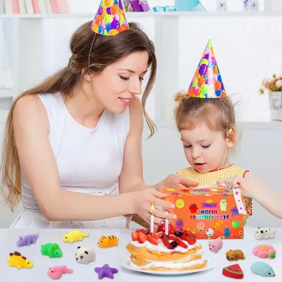 Positions the product as an ideal birthday gift for children by showing it in a celebratory party context with cake and party hats, creating emotional appeal for gift-giving occasions. Demonstrates…