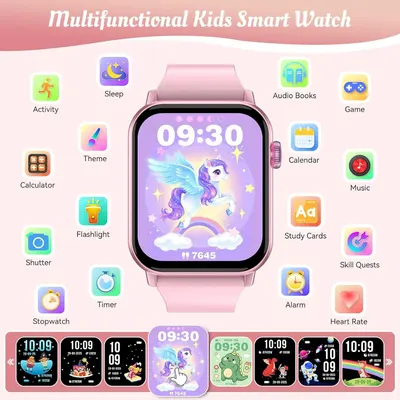 Showcases the extensive multifunctional capabilities of the kids smartwatch, highlighting 16+ distinct features to demonstrate versatility and value for parents and children.
