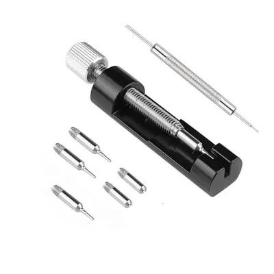 Shows all the components included in the purchase—the main tool body, multiple pin attachments, and a removal tool—to reassure the shopper they're getting a complete kit.