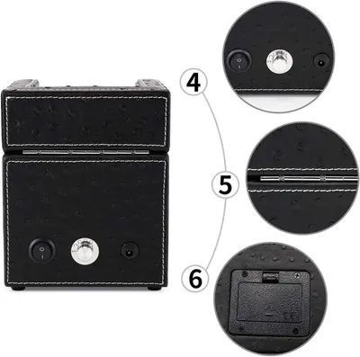 This image breaks down the physical components of the product by highlighting specific parts with numbered callouts and zoom circles, helping shoppers understand the product's construction and key…