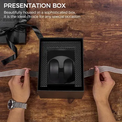 Positions the product as an ideal gift for special occasions by showcasing its sophisticated presentation box with ribbon, appealing to shoppers looking for premium gift options. Communicates the…