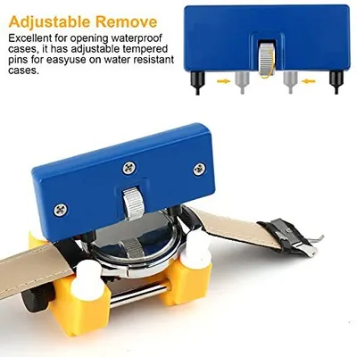 Highlights the adjustable and removable pin feature that makes the tool excellent for opening waterproof cases and working with water-resistant cases.