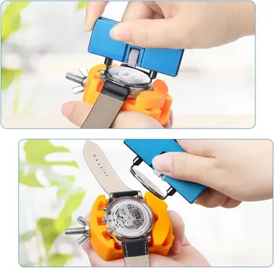 Demonstrates how to use the watch repair tool to remove or adjust watch bands, showing the step-by-step process to reassure shoppers that the tool is easy to use. Highlights the ease of use and…