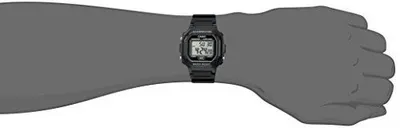 Demonstrates the physical size of the watch on a human wrist to help shoppers visualize how the product will look and fit when worn.