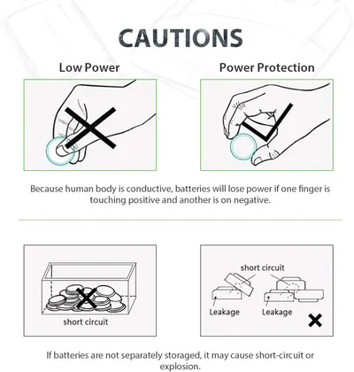 Educates shoppers on safe battery handling practices to prevent power loss, short circuits, and explosions, providing critical safety guidance for proper use and storage.