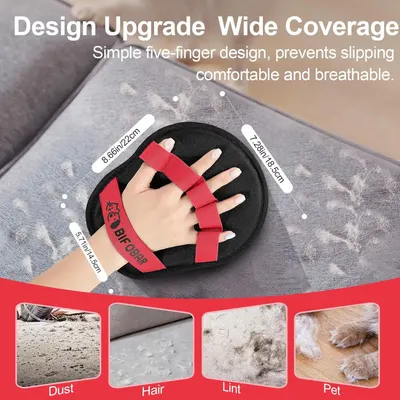 Highlights the physical design features and dimensions of the product, showing the five-finger grip system, size measurements, and coverage area to help shoppers understand the product's…