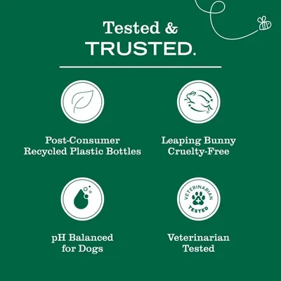 Communicates the product's environmental responsibility and safety credentials to reassure shoppers that it's eco-friendly, ethically made, and safe for pets. Highlights multiple distinct benefits…