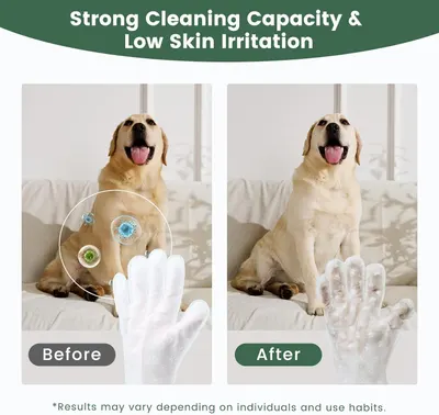 Demonstrates the product's effectiveness by showing a visual transformation from dirty (with visible germs/bacteria) to clean, while reassuring shoppers that it cleans thoroughly yet gently on skin.