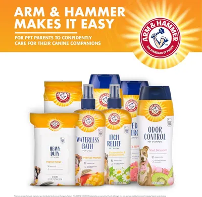 Showcases the Arm & Hammer pet care product lineup to help shoppers understand the brand's range of offerings and build trust through brand recognition and heritage messaging.