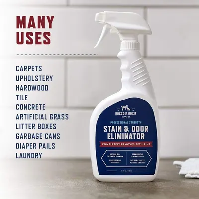 Demonstrates the product's versatility by showing it can be used on many different surfaces and scenarios (carpets, upholstery, hardwood, tile, concrete, artificial grass, litter boxes, garbage…