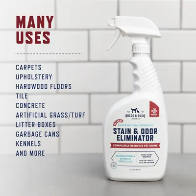 Demonstrates the product's versatility by showing it can be used across many different surfaces and scenarios (carpets, upholstery, hardwood, tile, concrete, artificial grass, litter boxes, garbage…