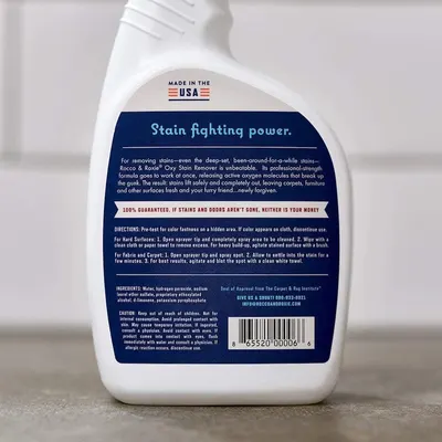 Communicates the product's primary benefit of powerful stain removal, emphasizing its professional-strength formula and effectiveness on deep-set, stubborn stains.