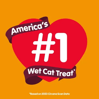 Communicates that this is America's #1 wet cat treat based on market data, building brand authority and trust through a leadership claim.