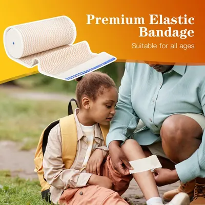 Demonstrates the product's versatility and suitability for all ages by showing a real-world use case with a child being cared for, reinforcing the bandage's premium quality and universal…